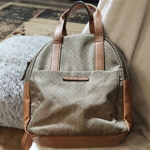 Tommy Hilfiger Tan and Brown Backpack